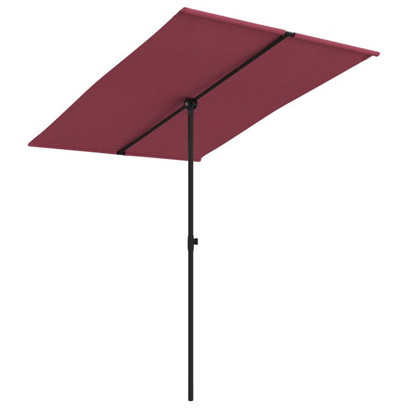 Parasol ogrodowy na aluminiowym słupku, 2x1,5 m, bordowy
