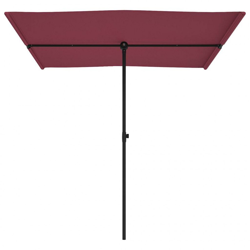 Parasol ogrodowy na aluminiowym słupku, 2x1,5 m, bordowy