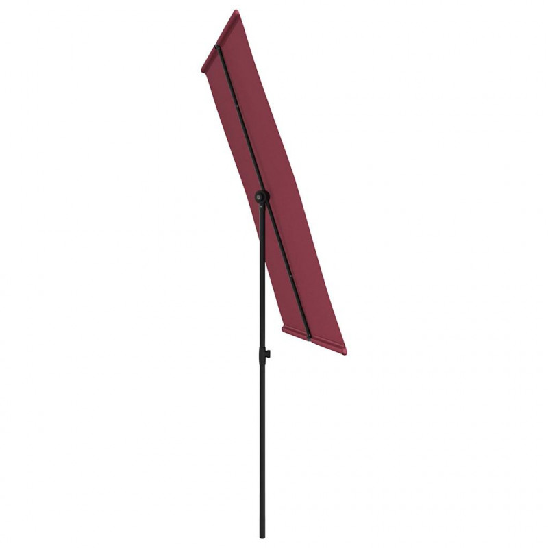Parasol ogrodowy na aluminiowym słupku, 2x1,5 m, bordowy