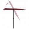 Parasol ogrodowy na aluminiowym słupku, 2x1,5 m, bordowy