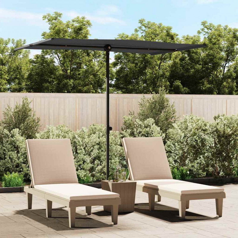 Parasol ogrodowy na aluminiowym słupku, 2x1,5 m, czarny