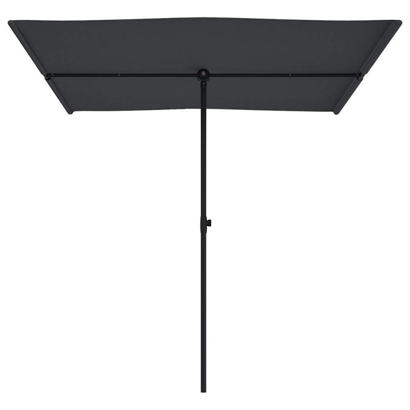 Parasol ogrodowy na aluminiowym słupku, 2x1,5 m, czarny