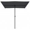 Parasol ogrodowy na aluminiowym słupku, 2x1,5 m, czarny
