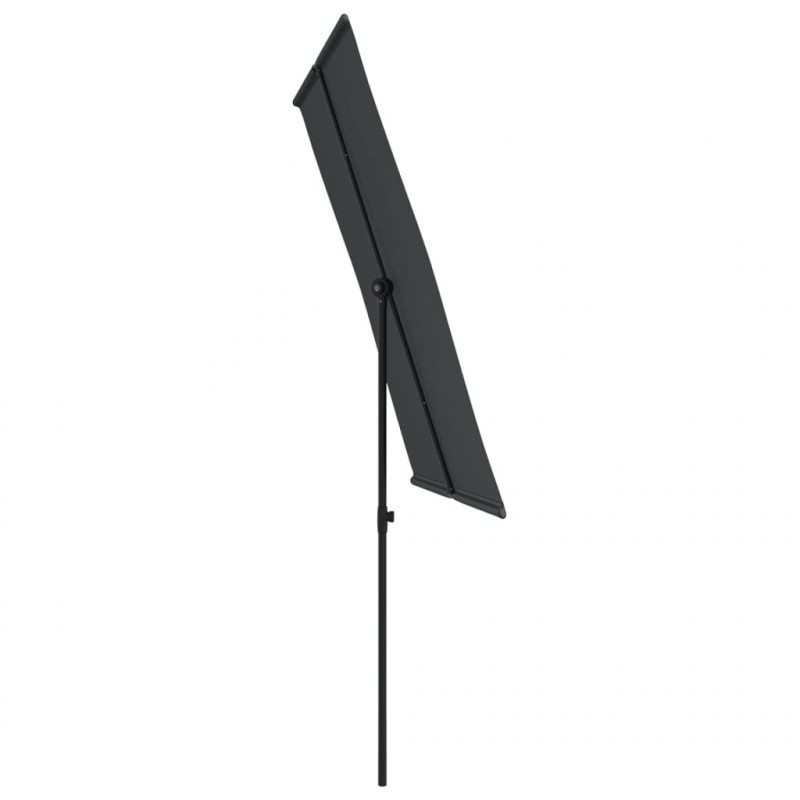 Parasol ogrodowy na aluminiowym słupku, 2x1,5 m, czarny