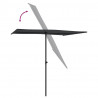 Parasol ogrodowy na aluminiowym słupku, 2x1,5 m, czarny