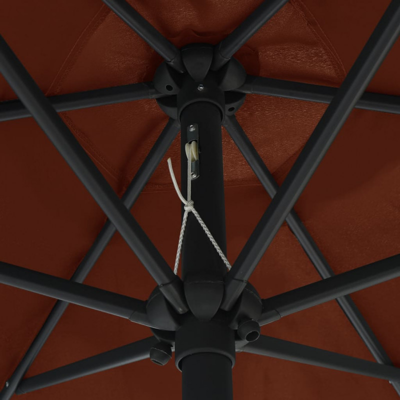 Parasol ogrodowy na aluminiowym słupku, 270x246 cm, terakota
