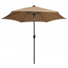 Parasol ogrodowy z LED i aluminiowym słupkiem, 300 cm, taupe