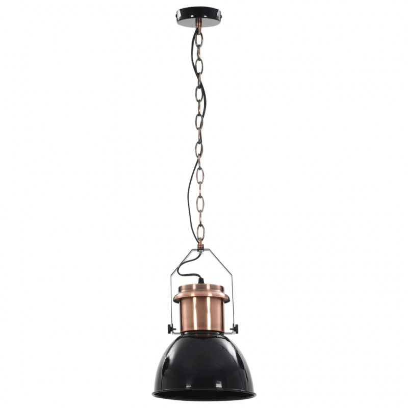 Lampy sufitowe, 2 szt., czarne, okrągłe, E27