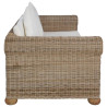 2-osobowa sofa z poduszkami, naturalny rattan