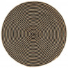 Dywanik ręcznie wykonany z juty, spiralny wzór, czarny, 90 cm
