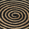 Dywanik ręcznie wykonany z juty, spiralny wzór, czarny, 90 cm