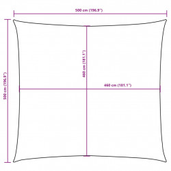 Kwadratowy żagiel ogrodowy, tkanina Oxford, 5x5 m, taupe