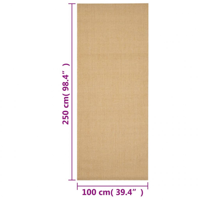 Dywanik, naturalny sizal, 100x250 cm