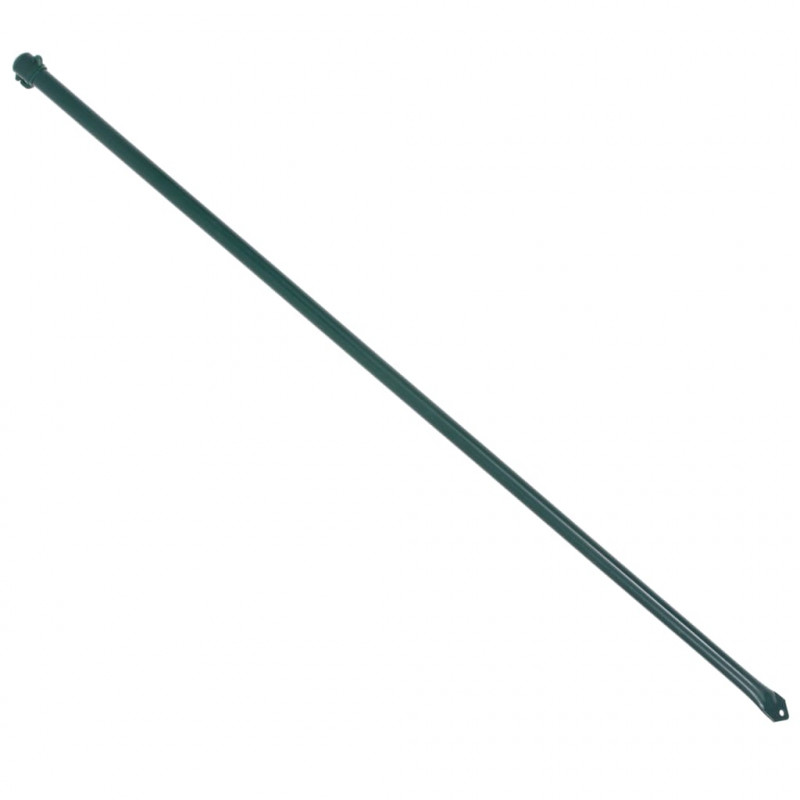 Słupki ogrodzeniowe, 10 szt., 1 m, metalowe, zielone