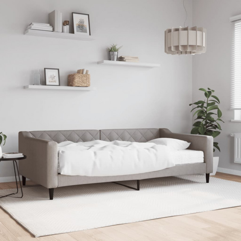 Sofa z materacem do spania, kolor taupe, 100x200 cm, tkanina