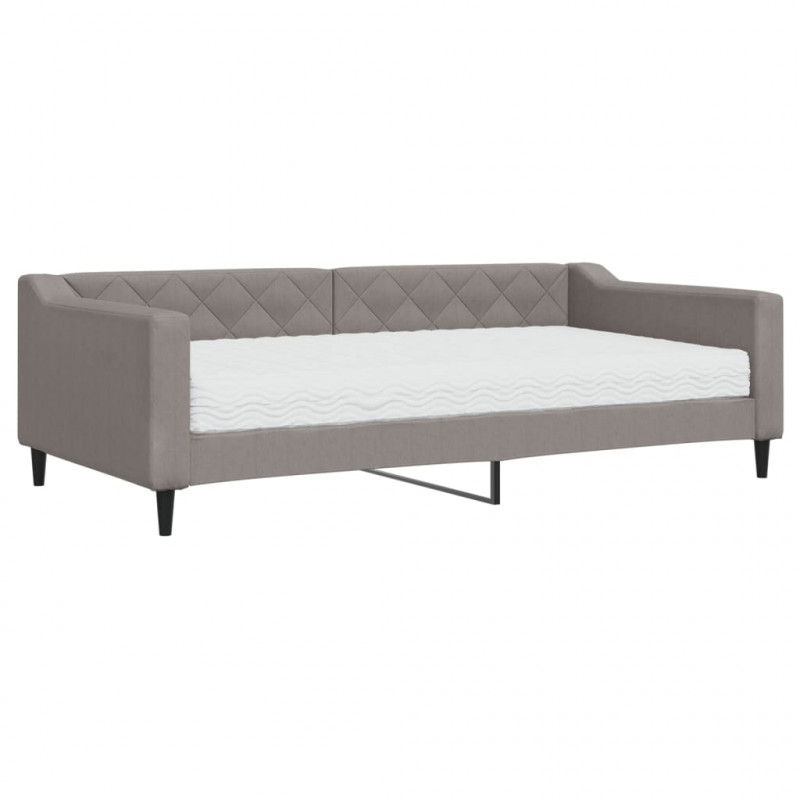 Sofa z materacem do spania, kolor taupe, 100x200 cm, tkanina