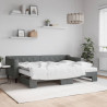 Sofa rozsuwana z materacami, ciemnoszara, 80x200 cm, tkanina