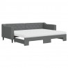 Sofa rozsuwana z materacami, ciemnoszara, 80x200 cm, tkanina