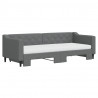 Sofa rozsuwana z materacami, ciemnoszara, 80x200 cm, tkanina