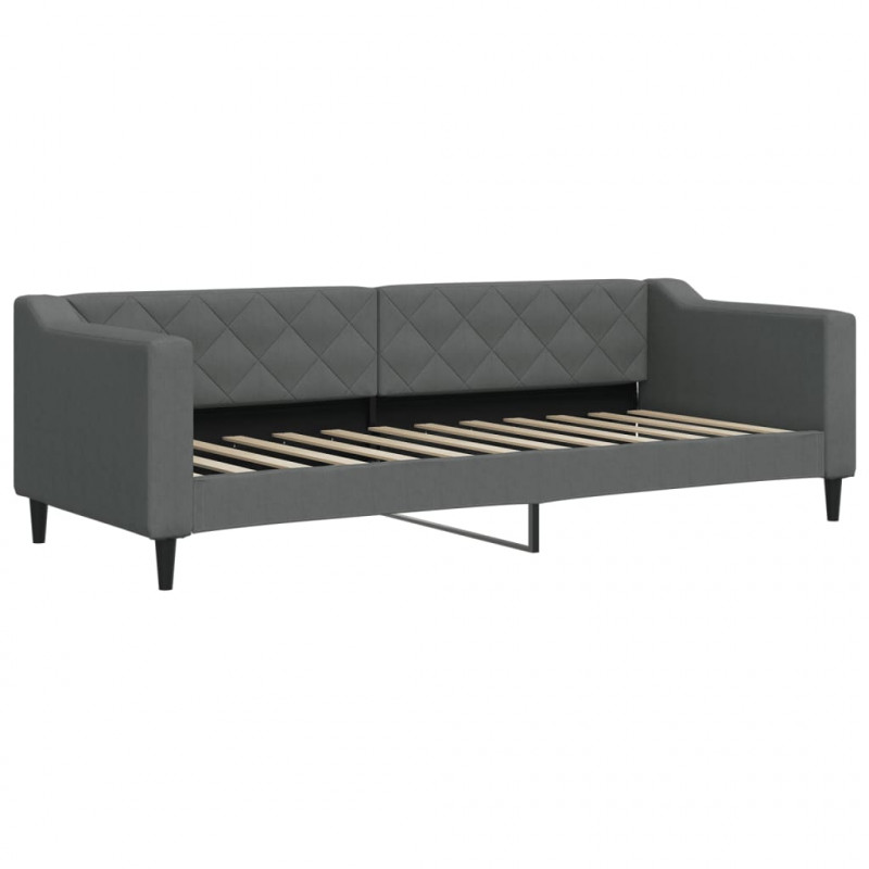 Sofa rozsuwana z materacami, ciemnoszara, 80x200 cm, tkanina