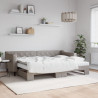Sofa rozsuwana z materacami, kolor taupe, 80x200 cm, tkanina