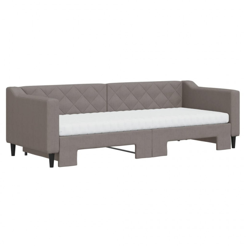 Sofa rozsuwana z materacami, kolor taupe, 80x200 cm, tkanina