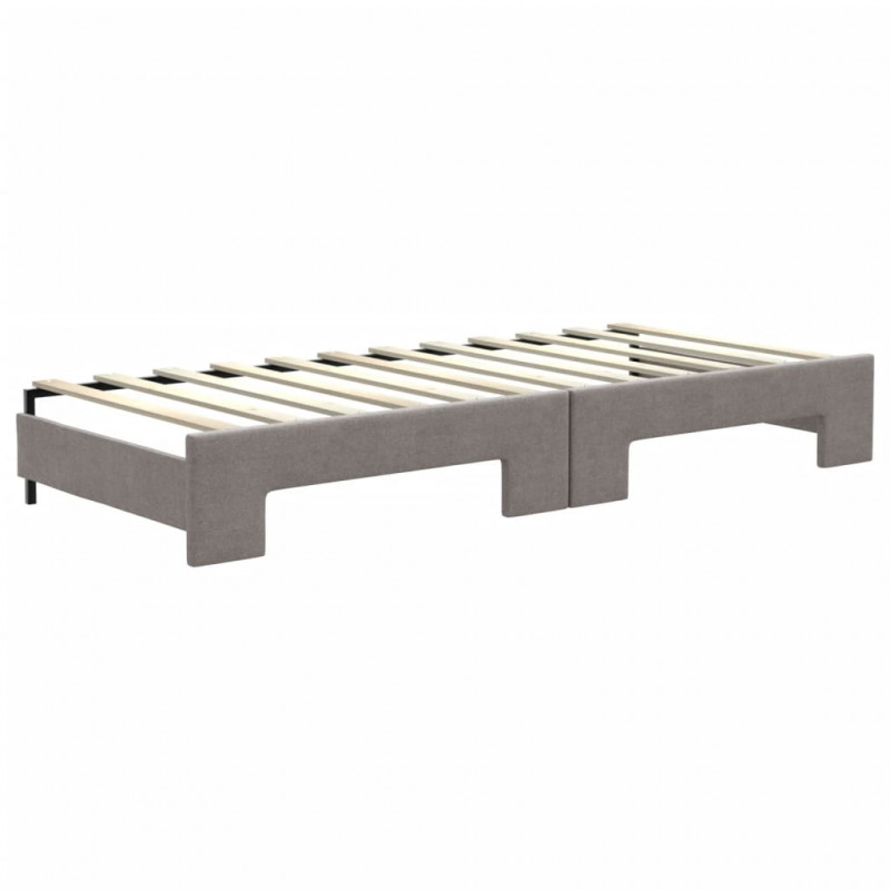 Sofa rozsuwana z materacami, kolor taupe, 80x200 cm, tkanina