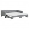 Sofa rozsuwana z materacami, jasnoszara, 100x200 cm, tkanina