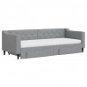 Sofa rozsuwana z szufladami, jasnoszara, 80x200 cm, tkanina