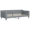 Sofa rozsuwana z szufladami, jasnoszara, 90x200 cm, tkanina