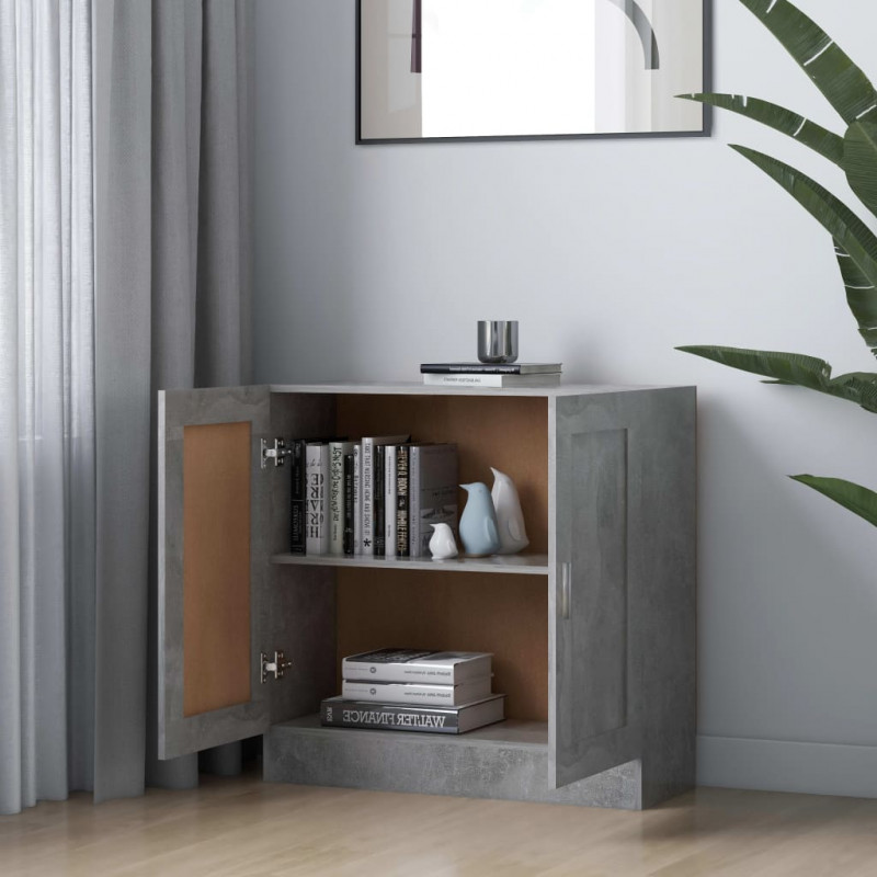 Szafka, szarość betonu 82,5x30,5x80 cm, materiał drewnopochodny
