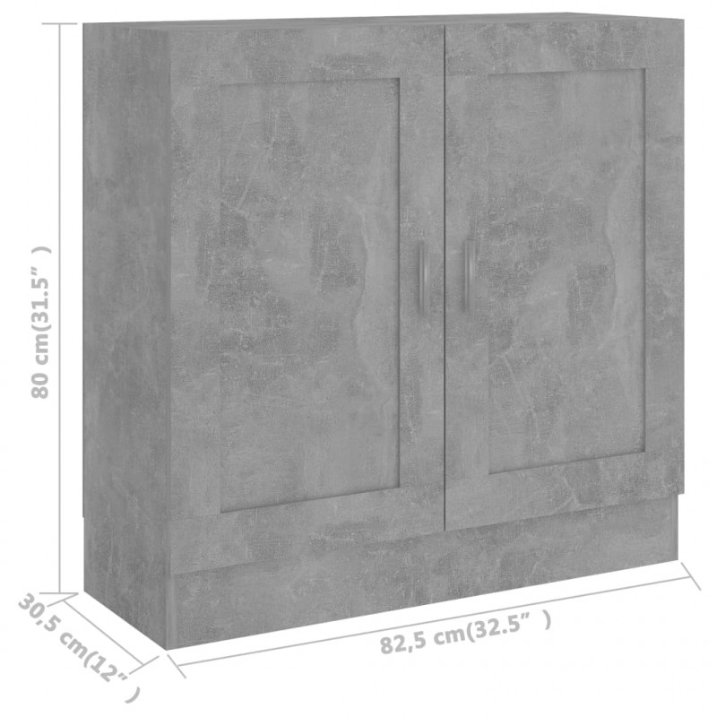 Szafka, szarość betonu 82,5x30,5x80 cm, materiał drewnopochodny