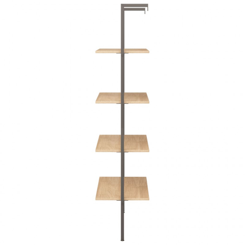 Regał z 4 półkami, jasnobrązowo-czarny, 64x35x152,5 cm