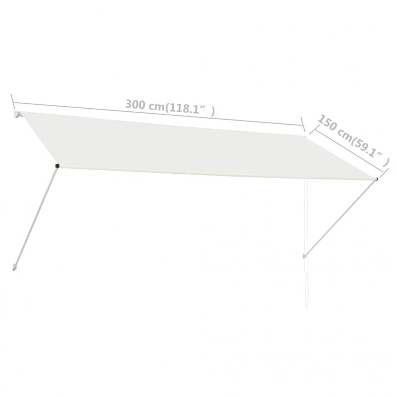 Markiza zwijana, 300 x 150 cm, kremowa
