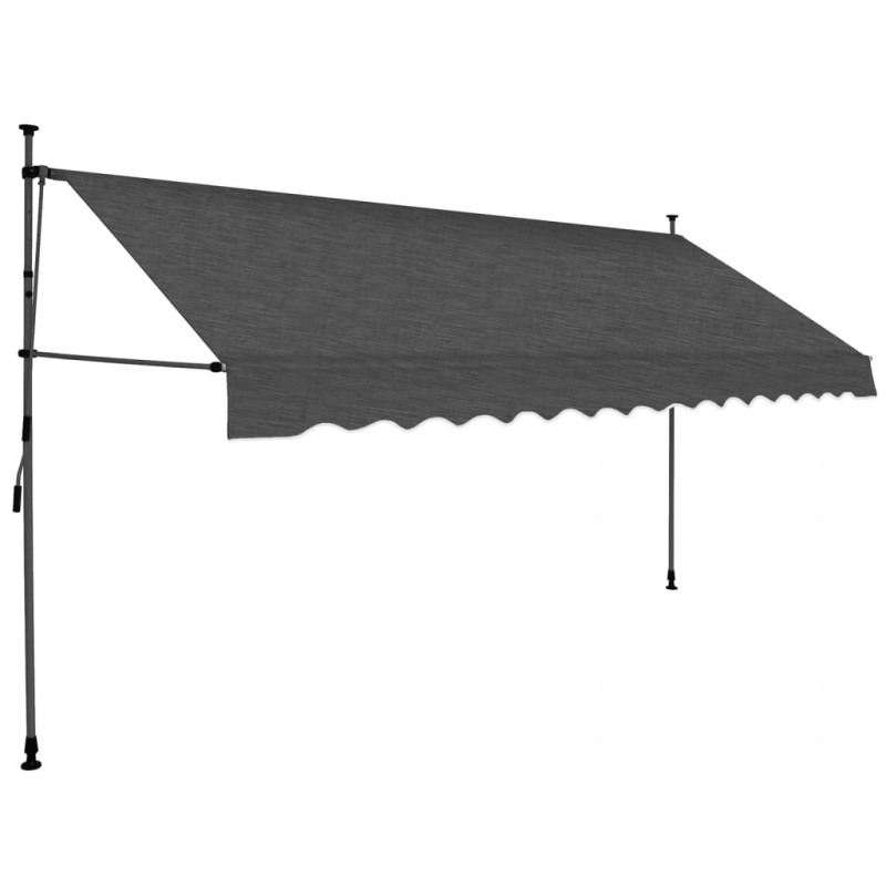 Ręcznie zwijana markiza z LED, 400 cm, antracytowa