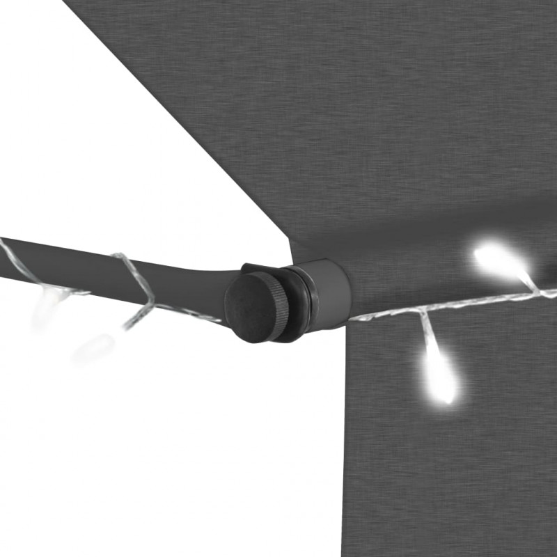 Ręcznie zwijana markiza z LED, 400 cm, antracytowa
