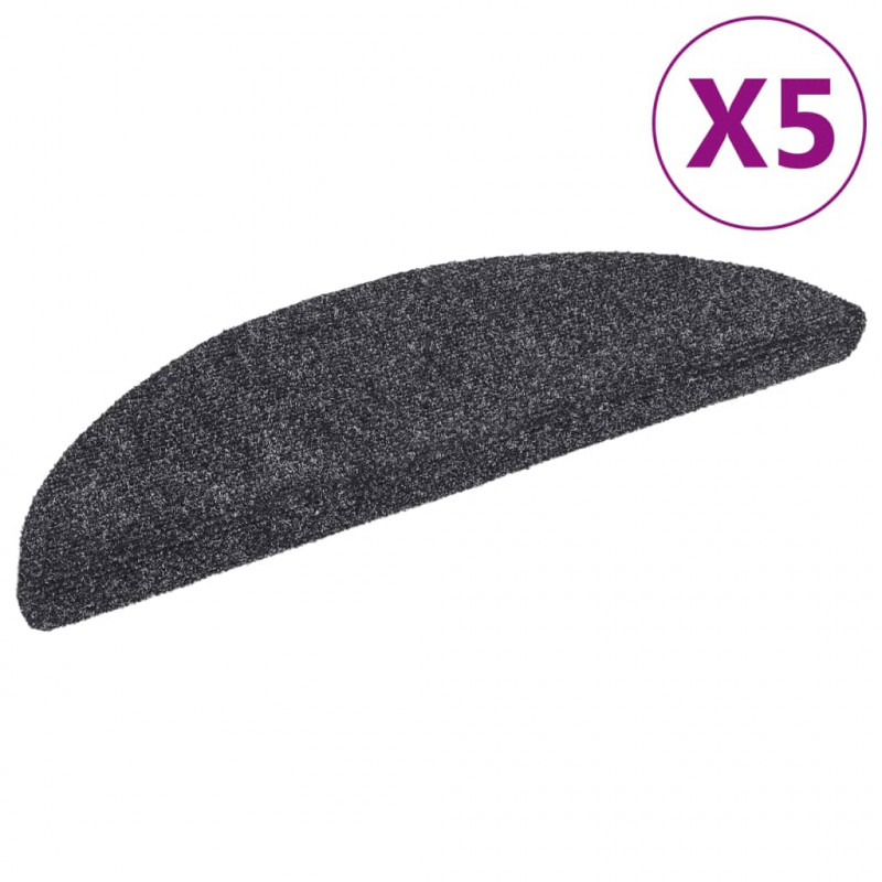 Samoprzylepne nakładki na schody, 5 szt., szare, 56x17x3 cm