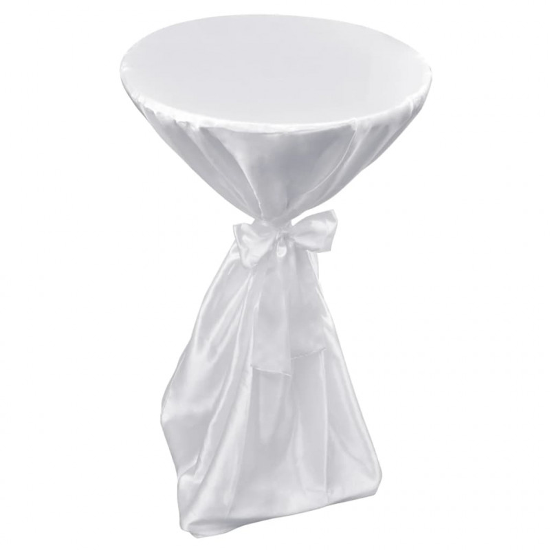 Biały obrus ze wstążką, 70 cm, 2 sztuki