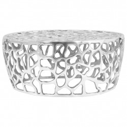 Stolik do kawy z odlewanego aluminium, 70 x 30 cm, srebrny