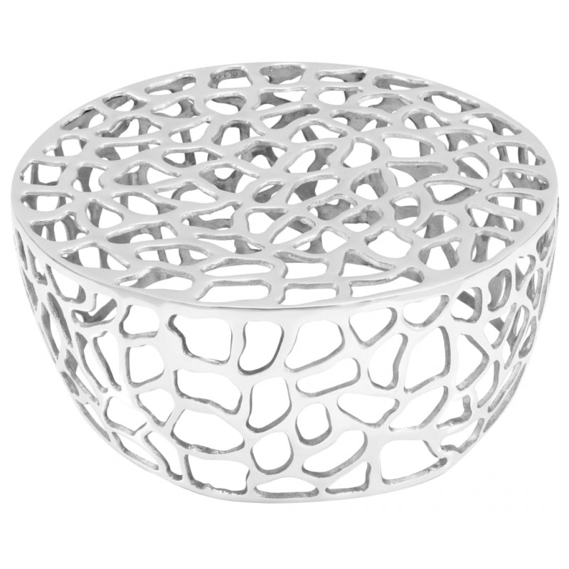 Stolik do kawy z odlewanego aluminium, 70 x 30 cm, srebrny