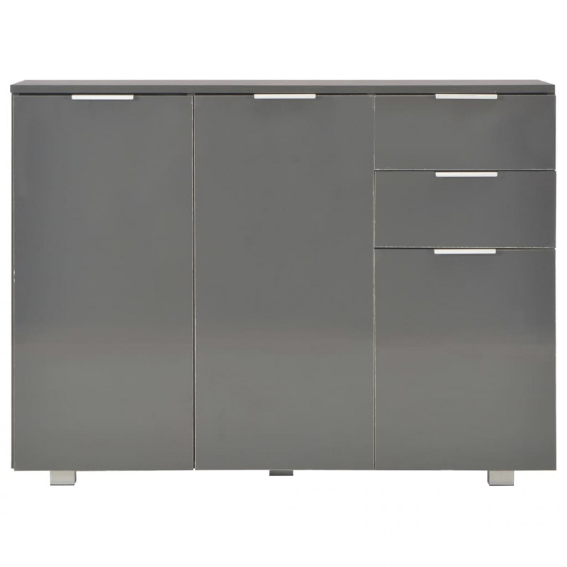 Komoda na wysoki połysk, szara, 107x35x80,5 cm