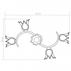 Lampa sufitowa ze szklanymi kloszami na 5 żarówek E14, tulipany