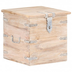 Skrzynia, 40x40x40 cm, lite drewno akacjowe