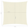 Żagiel przeciwsłoneczny, 160 g/m², kremowy, 4x4 m, HDPE