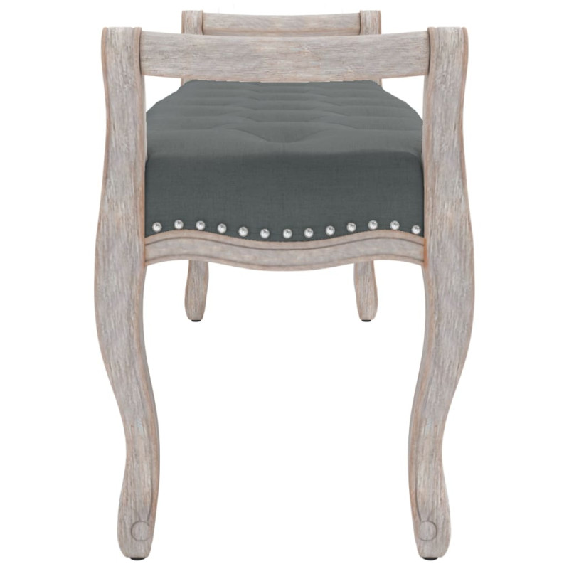 Ławka, ciemnoszara, 110x45x60 cm, tapicerowana tkaniną