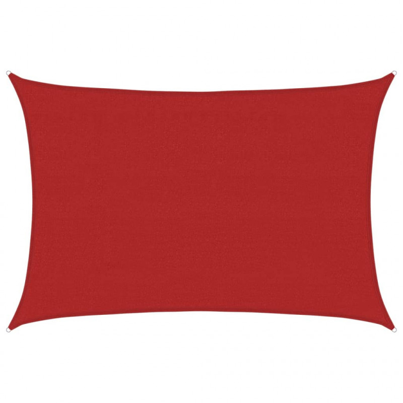 Żagiel przeciwsłoneczny, 160 g/m², czerwony, 4x6 m, HDPE