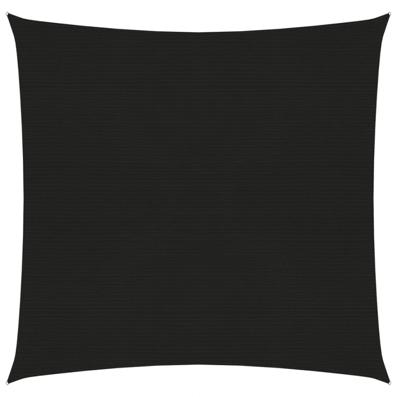 Żagiel przeciwsłoneczny, 160 g/m², czarny, 6x6 m, HDPE