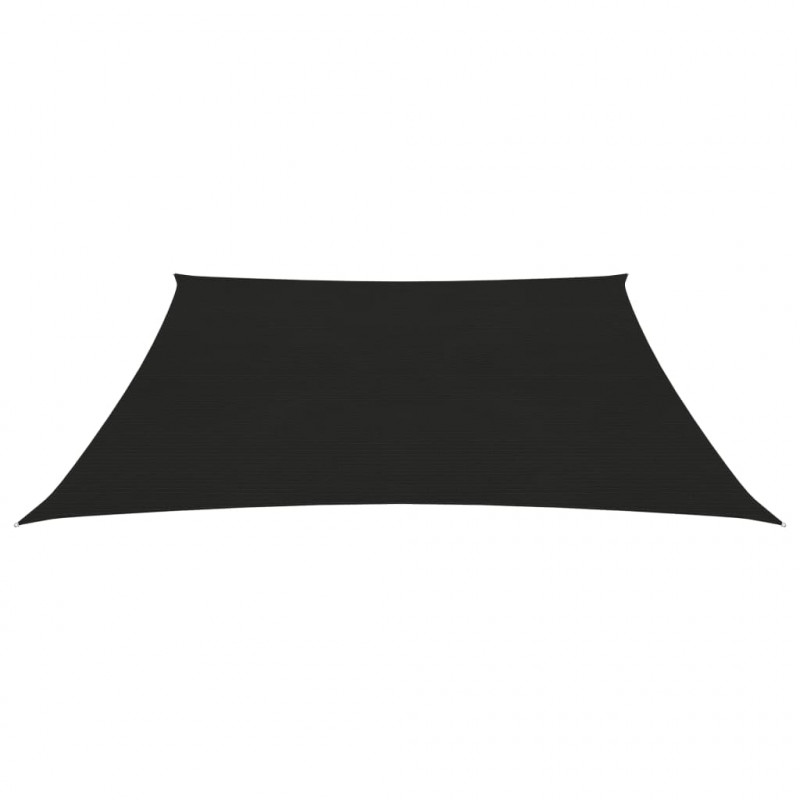 Żagiel przeciwsłoneczny, 160 g/m², czarny, 6x6 m, HDPE