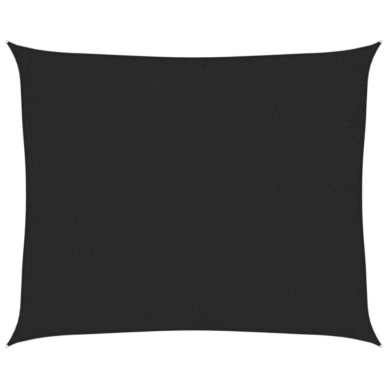 Żagiel przeciwsłoneczny, 160 g/m², czarny, 2,5x3 m, HDPE