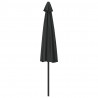 Półparasol balkonowy, aluminiowy słupek, czarny, 300x155x223 cm